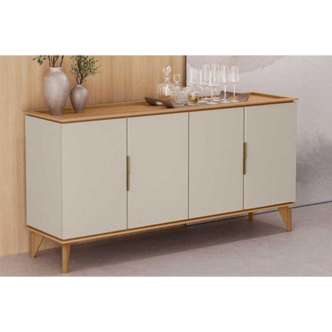 Buffet de Sala Jantar Evora C/ 4 Portas Jequitiba/off White Fosco - Linea Brasil