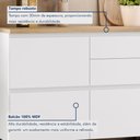 Ver imagem 5 de Balcão 1 Porta Basculante 4 Gavetas 120cm 100% MDF Rainha Branco/Nature