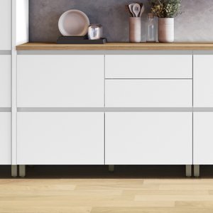 Balcão 1 Porta Basculante 4 Gavetas 120Cm  100% Mdf Rainha