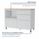 Ver imagem 6 de Balcão 1 Porta Basculante 4 Gavetas 120cm 100% MDF Rainha Branco/Nature