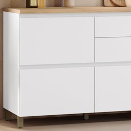 Balcão 1 Porta Basculante 4 Gavetas 120Cm  100% Mdf Rainha - 9