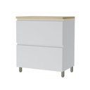 Ver imagem 3 de Balcão 1 Porta Basculante 1 Gaveta 80cm 100% MDF Rainha Branco/Nature