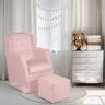 Puff e Poltrona Amamentação Balanço Quarto Baby Suede Rosa Bebe - Incasa Decor - 2
