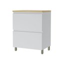 Ver imagem 3 de Balcão 1 Porta Basculante 1 Gaveta 70cm 100% MDF Rainha Branco/Nature