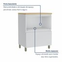 Ver imagem 6 de Balcão 1 Porta Basculante 1 Gaveta 70cm 100% MDF Rainha Branco/Nature