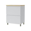 Ver imagem 2 de Balcão 1 Porta Basculante 1 Gaveta 70cm 100% MDF Rainha Branco/Nature