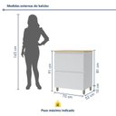 Ver imagem 4 de Balcão 1 Porta Basculante 1 Gaveta 70cm 100% MDF Rainha Branco/Nature