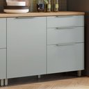 Ver imagem 2 de Balcão 1 Porta 3 Gavetas 120cm 100% MDF Marquesa Nature/Verde