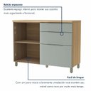 Ver imagem 6 de Balcão 1 Porta 3 Gavetas 120cm 100% MDF Marquesa Nature/Verde