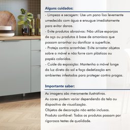 Balcão 1 Porta 3 Gavetas 120Cm  100% Mdf Marquesa - 10