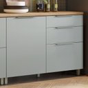Ver imagem 3 de Balcão 1 Porta 3 Gavetas 120cm 100% MDF Marquesa Nature/Verde