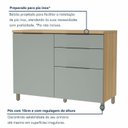 Ver imagem 5 de Balcão 1 Porta 3 Gavetas 120cm 100% MDF Marquesa Nature/Verde