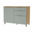 Ver imagem 1 de Balcão 1 Porta 3 Gavetas 120cm 100% MDF Marquesa Nature/Verde