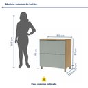 Ver mais imagens de Balcão 1 Porta 1 Gaveta Marquesa 80cm 100% MDF Nature/Verde