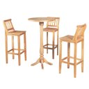 Ver imagem 2 de Conjunto Bistrô Mesa Madeira Maciça com 3 Banquetas Confort Ripada Natural
