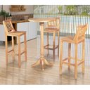 Ver imagem 1 de Conjunto Bistrô Mesa Madeira Maciça com 3 Banquetas Confort Ripada Natural