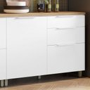 Ver imagem 3 de Balcão 1 Porta 3 Gavetas 120cm 100% MDF Marquesa Branco/Nature