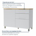 Ver imagem 4 de Balcão 1 Porta 3 Gavetas 120cm 100% MDF Marquesa Branco/Nature
