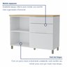 Balcão 1 Porta 3 Gavetas 120Cm  100% Mdf Marquesa - 3