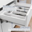 Ver mais imagens de Balcão 1 Porta 3 Gavetas 120cm 100% MDF Marquesa Branco/Nature