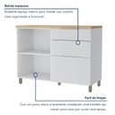 Ver imagem 5 de Balcão 1 Porta 3 Gavetas 120cm 100% MDF Marquesa Branco/Nature