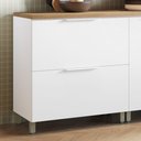 Ver imagem 2 de Balcão 1 Porta 1 Gaveta Marquesa 80cm 100% MDF Branco/Nature