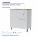 Ver imagem 4 de Balcão 1 Porta 1 Gaveta Marquesa 80cm 100% MDF Branco/Nature