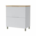 Ver imagem 1 de Balcão 1 Porta 1 Gaveta Marquesa 80cm 100% MDF Branco/Nature