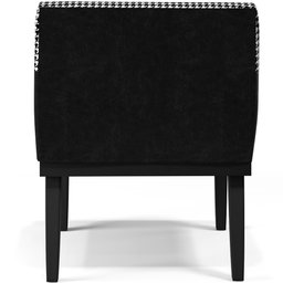 Poltrona Decorativa Base Tabaco Beatriz W01 Suede Pied Poule Couríssimo Preto - Lyam Decor - 8