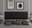 Ver imagem 2 de Cabeceira Suspensa Bruna Cama Box Casal 140cm X 55cm para Parede Preto Courino