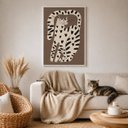 Ver imagem 1 de Quadro Canvas Gato Estilizado Brown 60x40cm Mold Preta