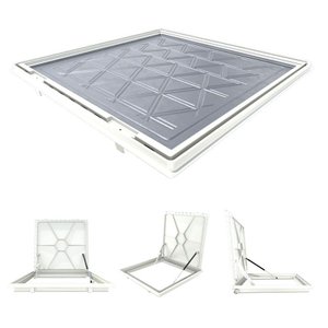 Tampa Piscina Casa Máquina 80x80 Articulada Rebaixada Branca