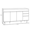 Ver imagem 4 de Balcão Gabinete Para Pia 150cm sem Tampo 4 Portas 2 Gavetas Marrocos Castanho/Cinza - Lumil