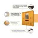 Ver imagem 2 de Guarda Roupa Casal 6 Portas (2 C/ Espelho) e 9 Gavetas Débora Cinamomo - Acp