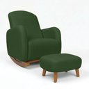 Ver imagem 3 de Poltrona Amamentação Balanço Madeira e Puff Jhessy Suede D03 - D'rossi