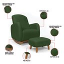 Ver imagem 4 de Poltrona Amamentação Balanço Madeira e Puff Jhessy Suede D03 - D'rossi