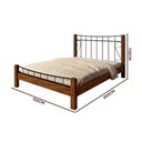Ver imagem 4 de Cama de Casal Aço Mdf Madeira Reforçada Canela Rústico Preto Reina Shop Jm