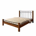 Ver imagem 2 de Cama de Casal Aço Mdf Madeira Reforçada Canela Rústico Preto Reina Shop Jm