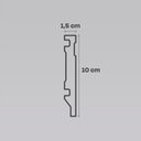 Ver imagem 2 de Kit 20m Linear Rodapé Pvc Edge Preto Frisado 10cm X 15mm X 2m