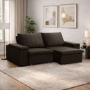 Ver imagem 1 de Sofá 3 Lugares Retrátil Reclinável para Sala 205cm Malfati F04 Veludo Marrom Escuro - Lyam Decor