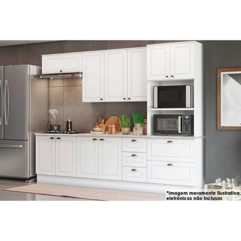 Kit Cozinha Modulada 7 Peças Americana 2 Aéreos + 2 Balcões+ 1 Paneleiro + 2 Complementos Cz145