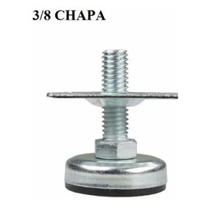 Sapata Regulavel para Móveis 3/8 C/Chapa Fixação 10 Unidades