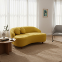 Ver imagem 2 de Namoradeira Sofá Feijão Cancún 150cm Orgânica Couro Amarelo
