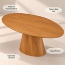 Ver imagem 7 de Conjunto Sala de Jantar Mesa Oval Genebra 140cm e 6 Cadeiras Rafa Nozes/ Off White