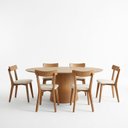 Ver imagem 2 de Conjunto Sala de Jantar Mesa Oval Genebra 140cm e 6 Cadeiras Rafa Nozes/ Off White