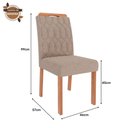 Ver imagem 3 de Sala de Jantar Mesa Louise 1,60 com 6 Cadeiras Paola Wood Cinamomo/off/mad/linho Bege