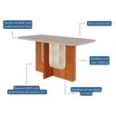 Ver imagem 5 de Sala de Jantar Mesa Louise 1,60 com 6 Cadeiras Paola Wood Cinamomo/off/mad/linho Bege
