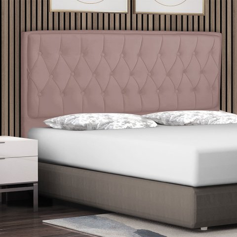 Cabeceira Cama Box Queen Jadi 160 Cm Suede Rose - MV Estofados Shop