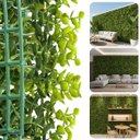 Ver imagem 5 de Kit 8 Placas Grama Artificial Jardim Parede Verde Folha Realista 3d