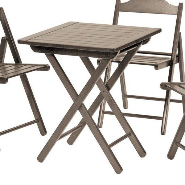 Conjunto de Mesa Madeira Maciça com 4 Cadeiras - Tramontina Garden Dobrável  Beer - Conjunto de Mesa e Cadeiras para Jardim - Magazine Luiza